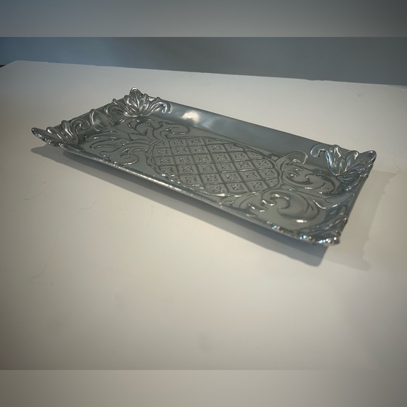 Arthur Court Designs Pineapple Pattern Aluminum Bread Serving Tray New In Box - Picture 5 of 5